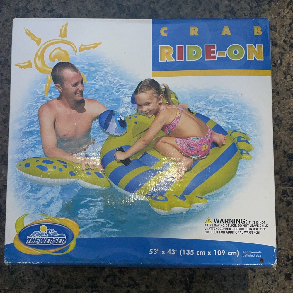 INTEX The Wet Set Crab Ride On Pool‎ Inflatable 53" x 43" 135cm x 109cm 2006 NIB